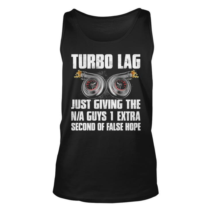 Turbo Lag Unisex Tank Top