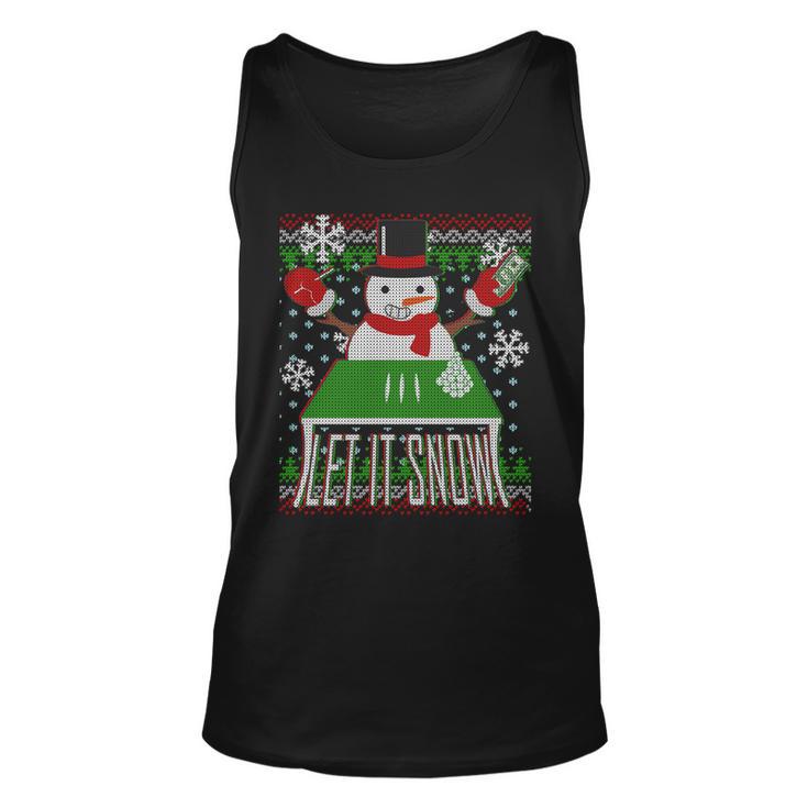 Ugly Christmas Sweater Let It Snow Frosty Snowman On Drugs Unisex Tank Top