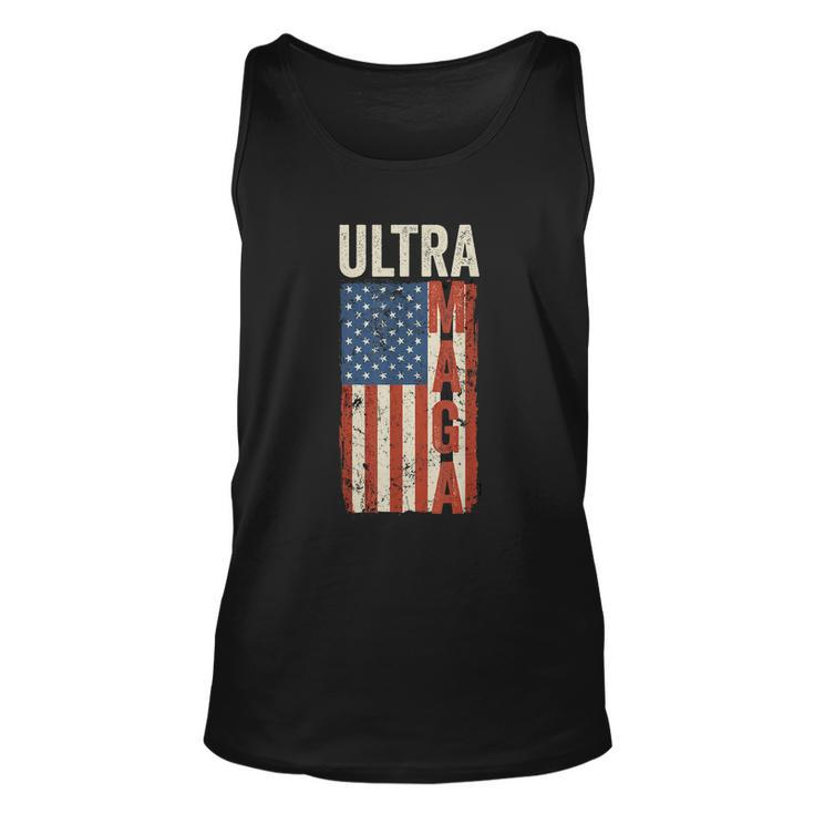 Ultra Maga Us Flag Pro Trump American Flag Tshirt Unisex Tank Top