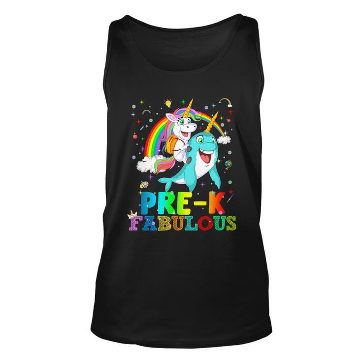 Unicorn Riding Narwhal Prek Fabulous Unisex Tank Top