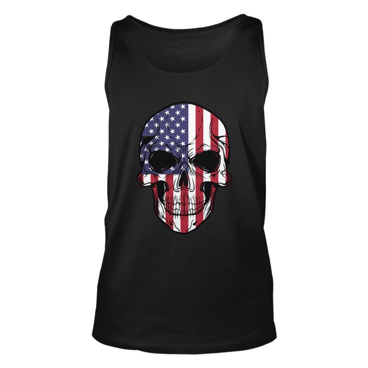 Us American Flag Patriotic Skull Gift Unisex Tank Top