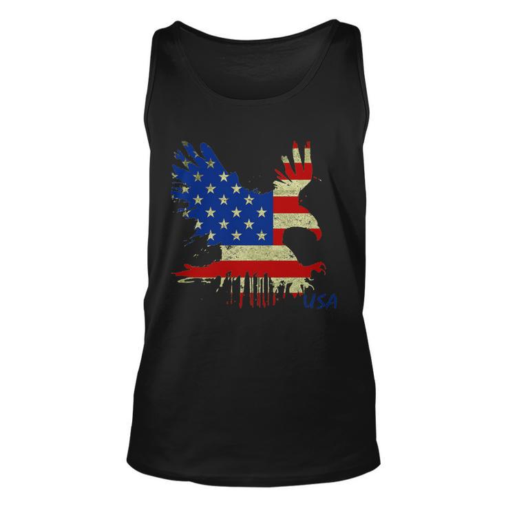 Usa Bald Eagle Flag Drip 4Th Of July Unisex Tank Top