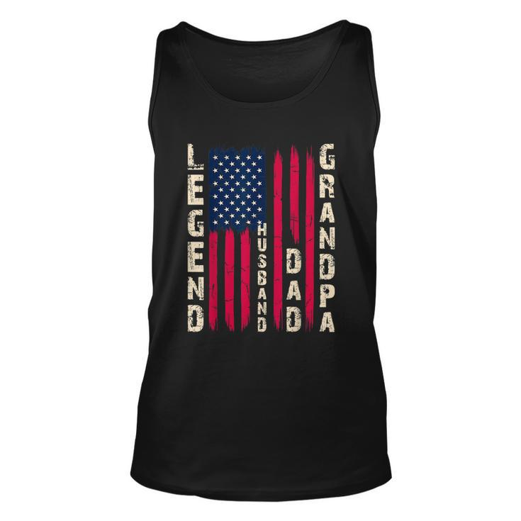 Usa Flag Fathers Day Dad The Legend Husband Dad Grandpa Unisex Tank Top