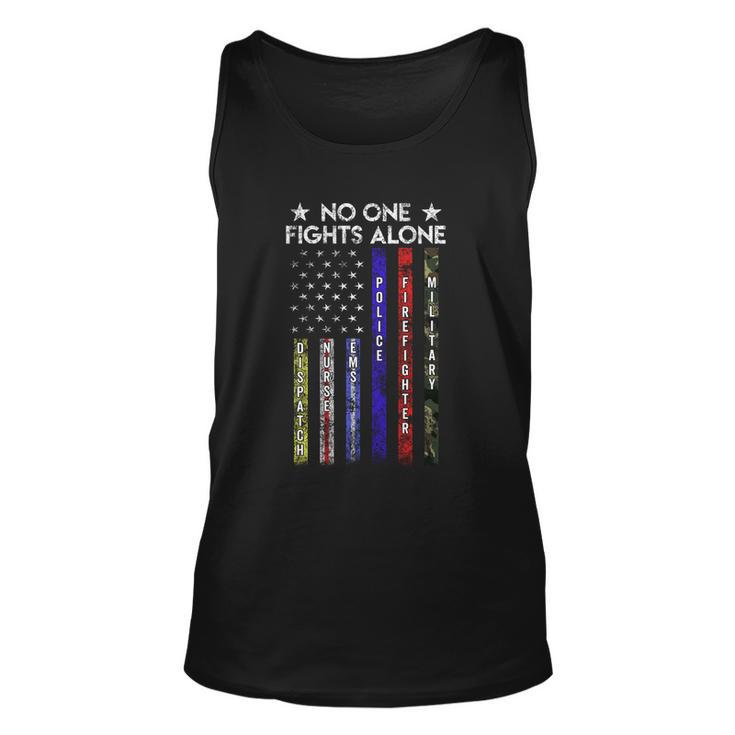 Usa Flag Thin Line Military Police Nurse Nomeaningful Giftone Fight Alone Gift Unisex Tank Top