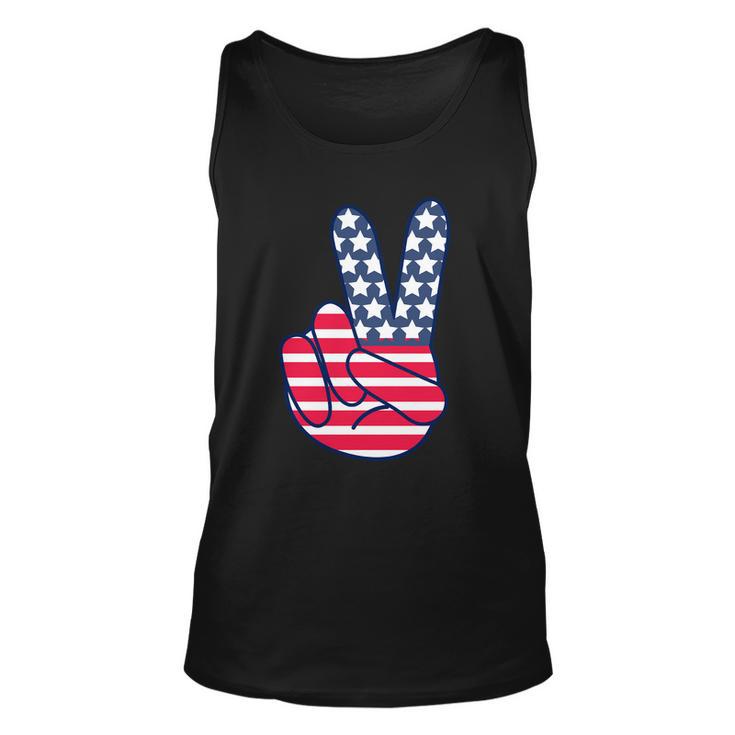 Usa Simple Peace Sign Unisex Tank Top