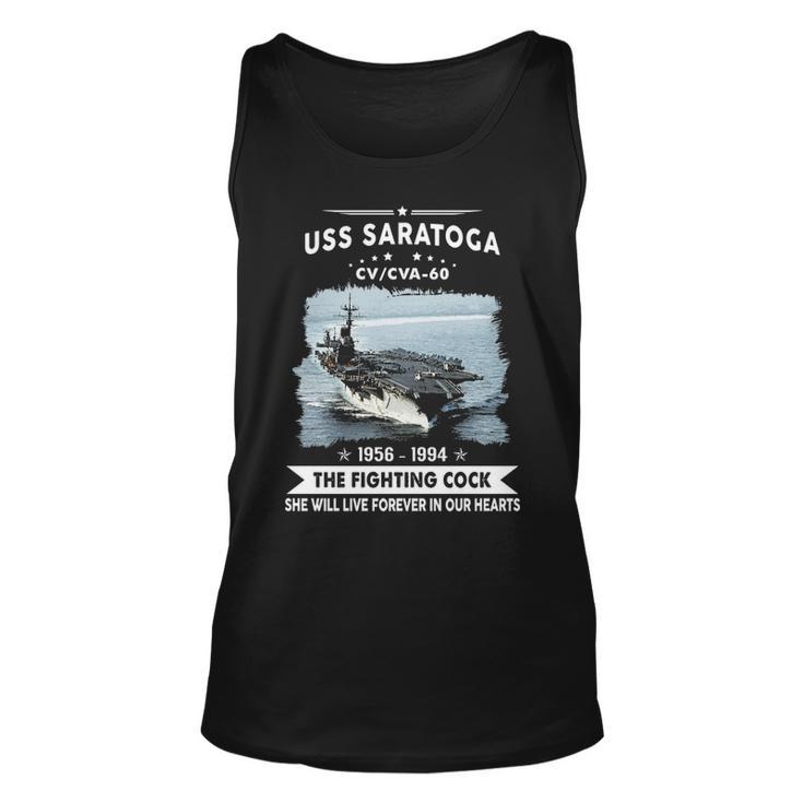 Uss Saratoga Cva 60 The Fighting Cock Unisex Tank Top