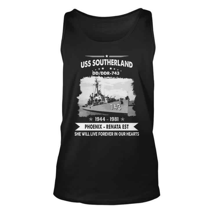 Uss Southerland Dd 743 Ddr  Unisex Tank Top