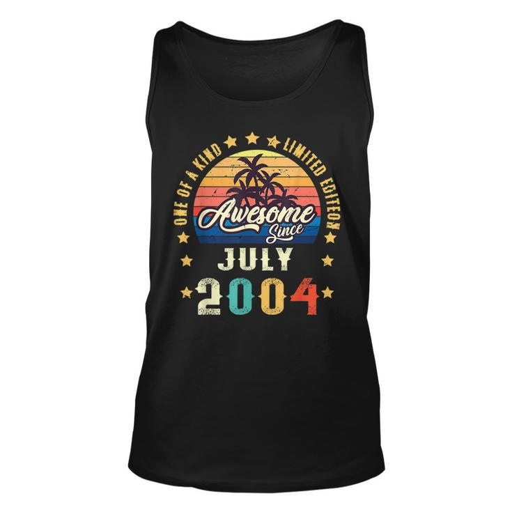Vintage 18Th Birthday Awesome Since July 2004 Epic Legend  Unisex Tank Top