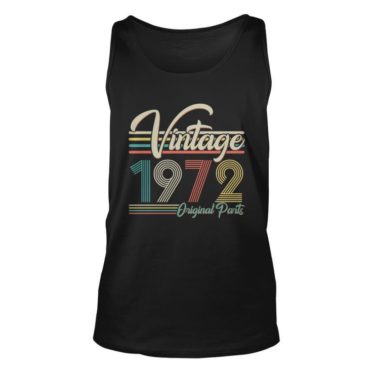 Vintage 1972 Original Parts 50Th Birthday Tshirt Unisex Tank Top