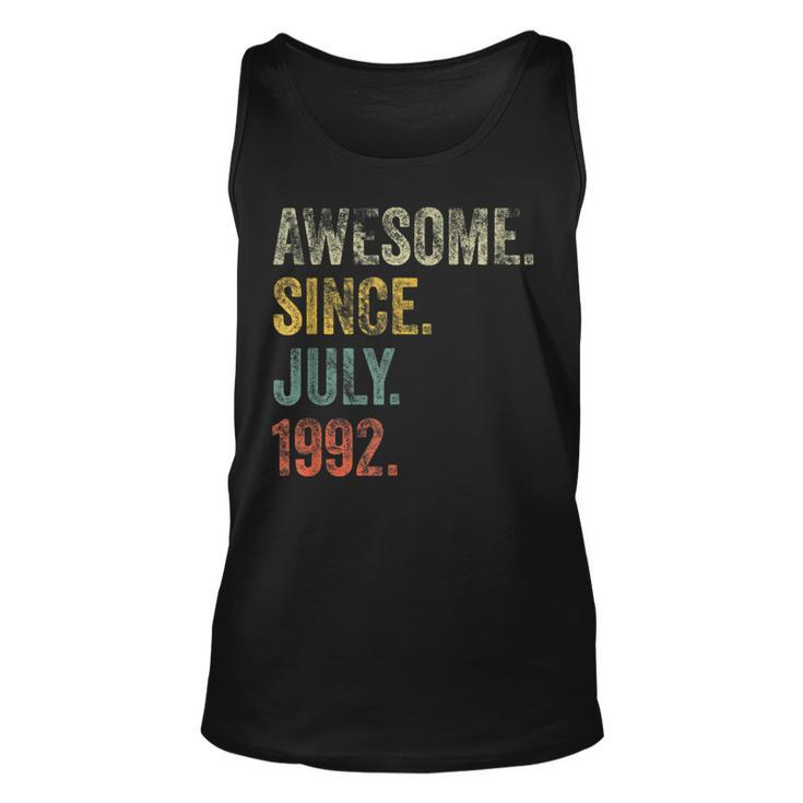 Vintage 1992 30Th Birthday Awesome Since July 1992  Unisex Tank Top