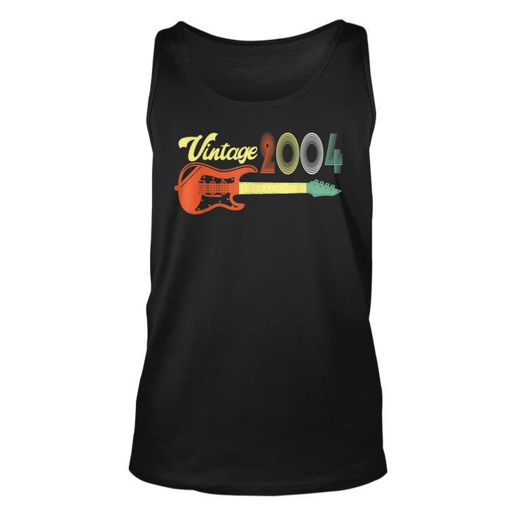 Vintage 2004 Retro 18Th Birthday With Guitar 18 Years Old  Unisex Tank Top
