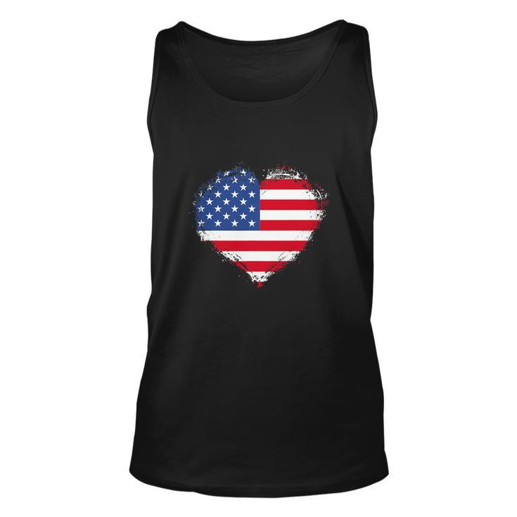 Vintage 4Th Of July Fourth Usa Patriotic Heart Unisex Tank Top