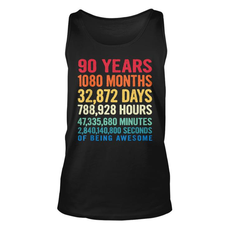 Vintage 90 Years Of Being Awesome Unique 90Th Birthday Gifts  Unisex Tank Top