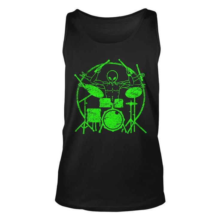 Vintage Alien Drummer Unisex Tank Top