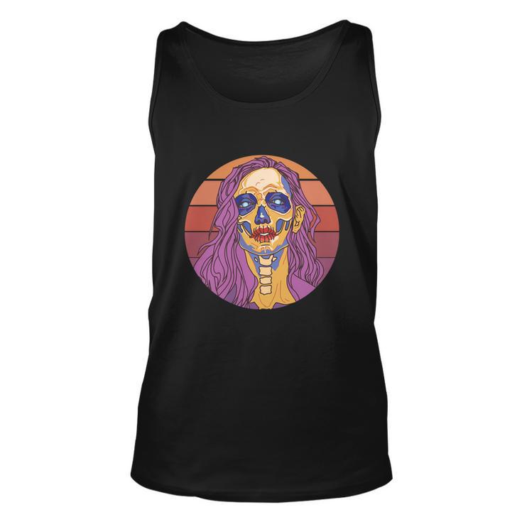 Vintage Day Of The Dead Dia De Los Muertos Cartoon Girl Tshirt Unisex Tank Top