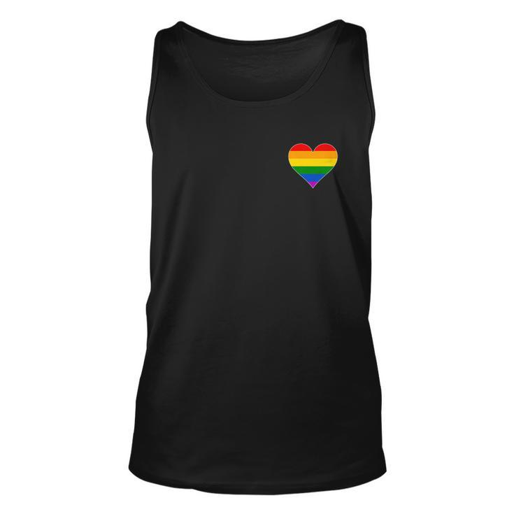 Vintage Gay Pride Pocket Rainbow Heart Tshirt Unisex Tank Top