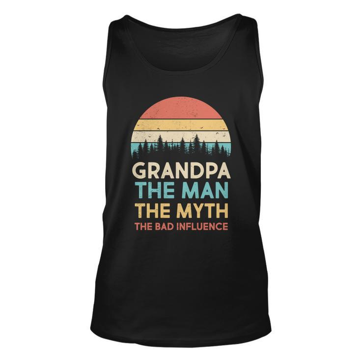 Vintage Grandpa Man Myth The Bad Influence Tshirt Unisex Tank Top