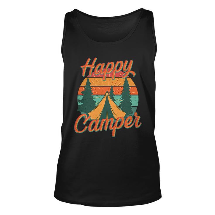 Vintage Happy Camper Emblem Unisex Tank Top