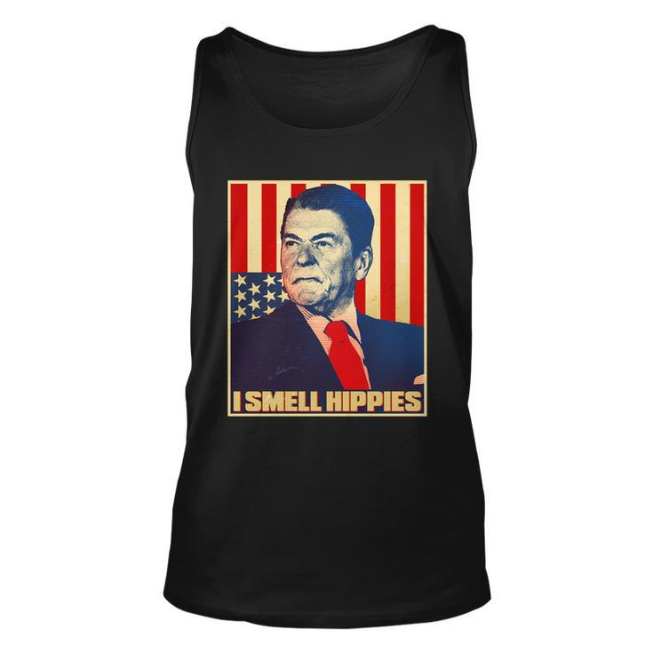 Vintage President Reagan I Smell Hippies Unisex Tank Top