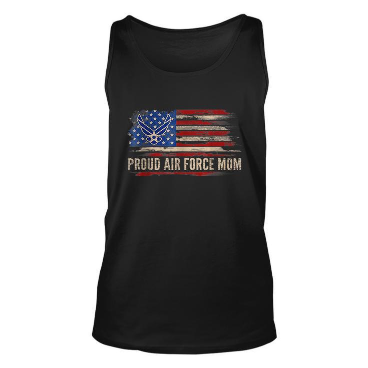 Vintage Proud Air Force Mom American Flag Veteran Gift Unisex Tank Top