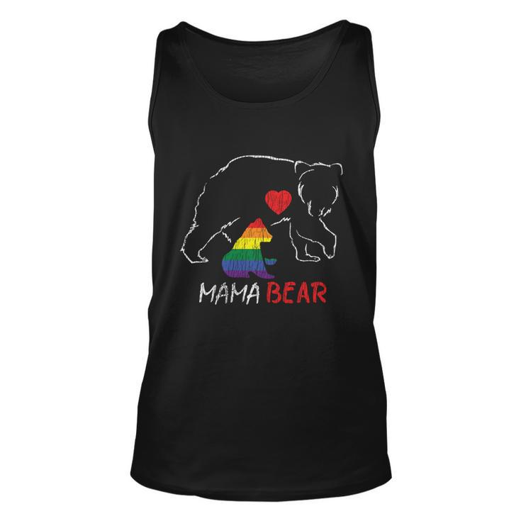 Vintage Rainbow Mama Bear Hugs Mom Mother Love Lgbt Pride Cute Gift Unisex Tank Top