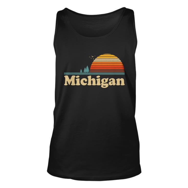 Vintage Retro Michigan Sunset Logo Tshirt V2 Unisex Tank Top
