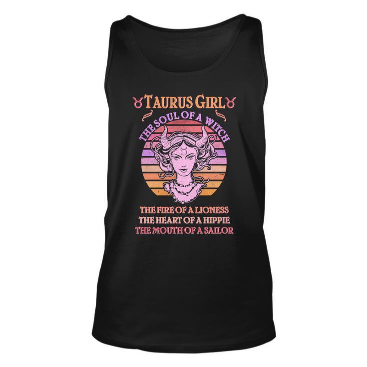 Vintage Taurus Girl Zodiac Birthday Unisex Tank Top