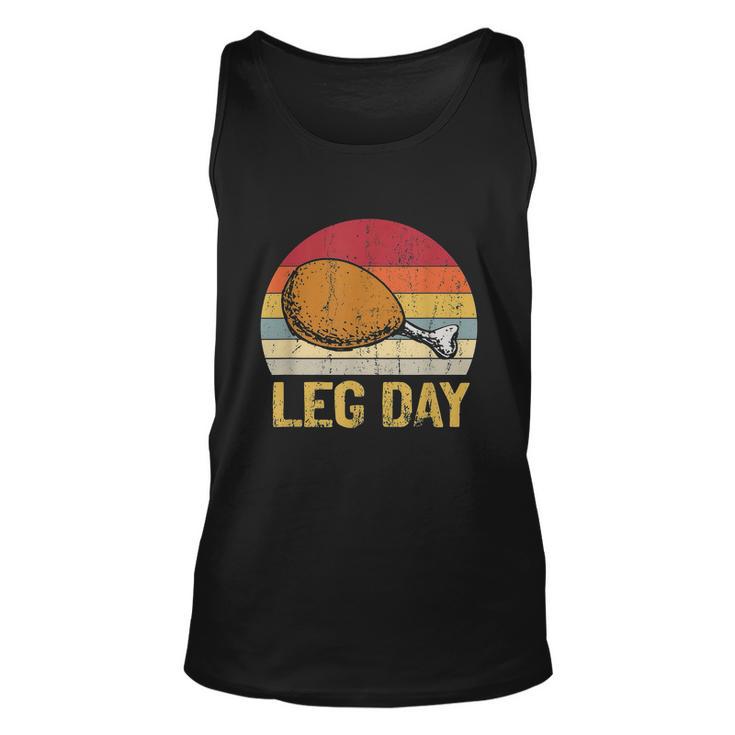 Vintage Turkey Thanksgiving Its Leg Day Gym Workout Tshirt Unisex Tank Top