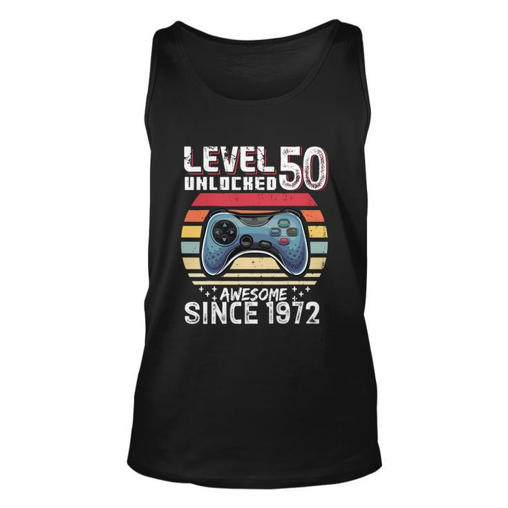 Vintage Video Gamer Birthday Level 50 Unlocked 50Th Birthday Unisex Tank Top