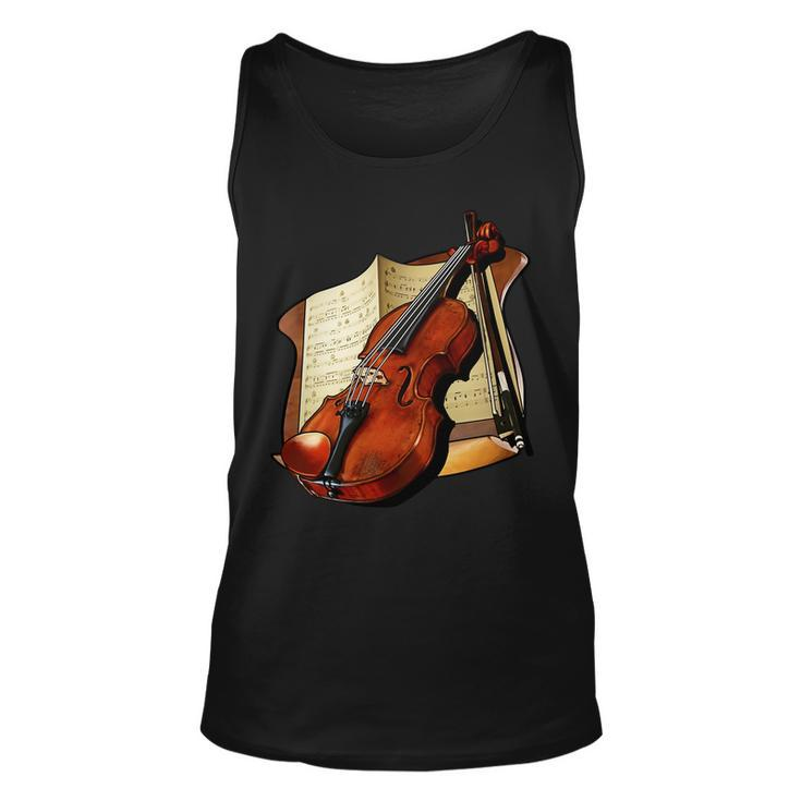 Violin And Sheet Music Unisex Tank Top