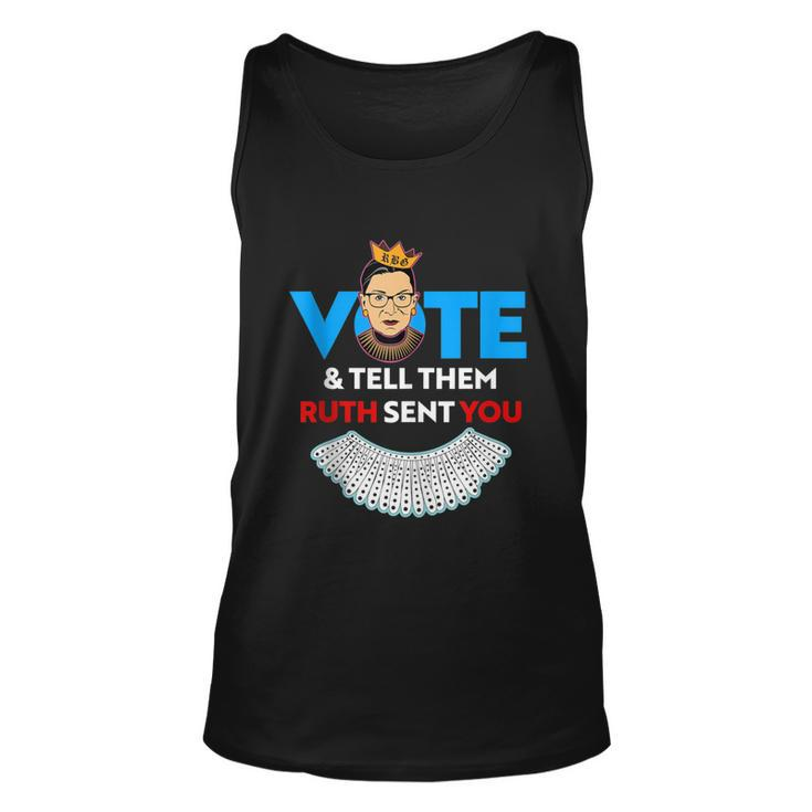 Vote Tell Them Ruth Sent You Dissent Rbg Vote V2 Unisex Tank Top