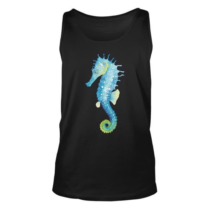 Watercolor Seahorse Tshirt V2 Unisex Tank Top