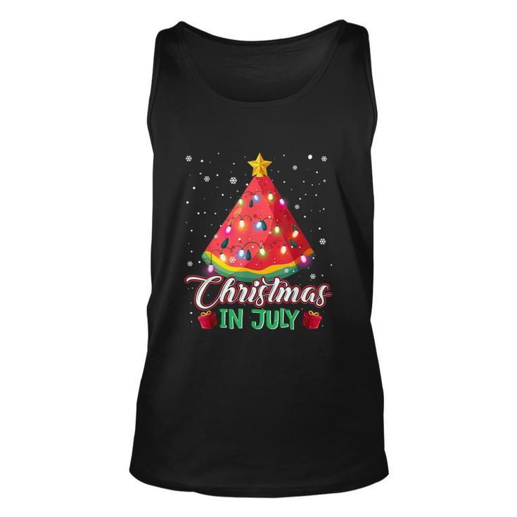 Watermelon Christmas Tree Christmas In July Summer Vacation Unisex Tank Top