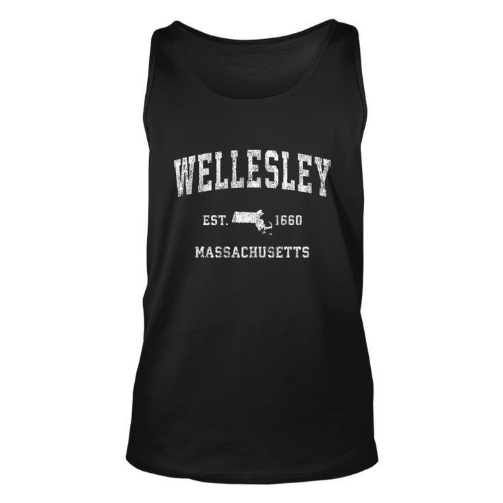 Wellesley Massachusetts Ma Vintage Athletic Sports Design Gift Unisex Tank Top