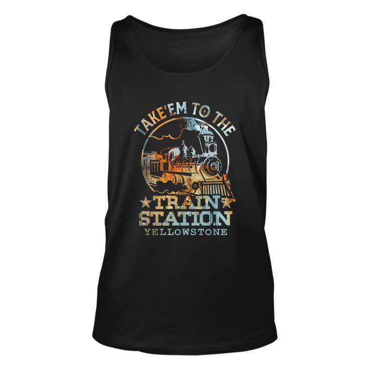 Western Coountry Take Em To The Train Station Unisex Tank Top