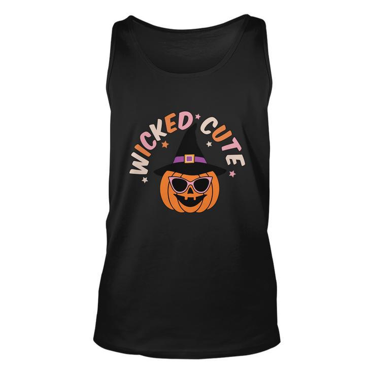 Wicked Cute Pumpkin Halloween Quote Graphic Design Printed Casual Daily Basic Unisex Tank Top