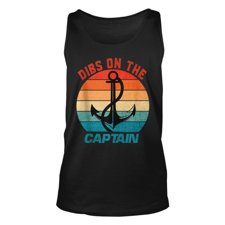 Wife Dibs On The Captain Funny Captain Wife Retro  Unisex Tank Top