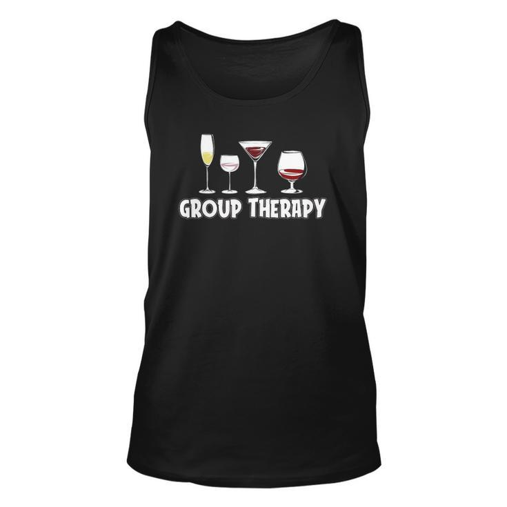 Wine Drinking Group Therapy Wine Unisex Tank Top