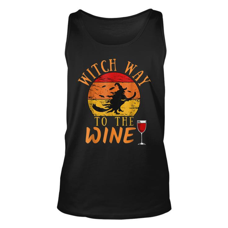 Witch Way To The Wine Funny Halloween Party Wine Witch Lover  Unisex Tank Top