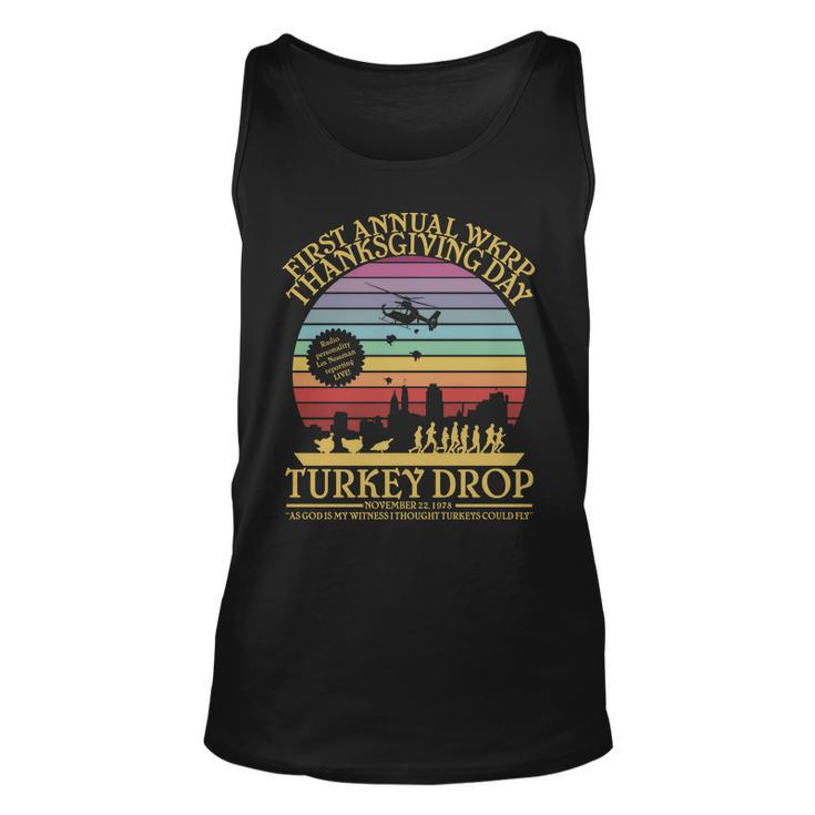 Wkrp Thanksgiving Turkey Drop Funny Retro Tshirt Unisex Tank Top