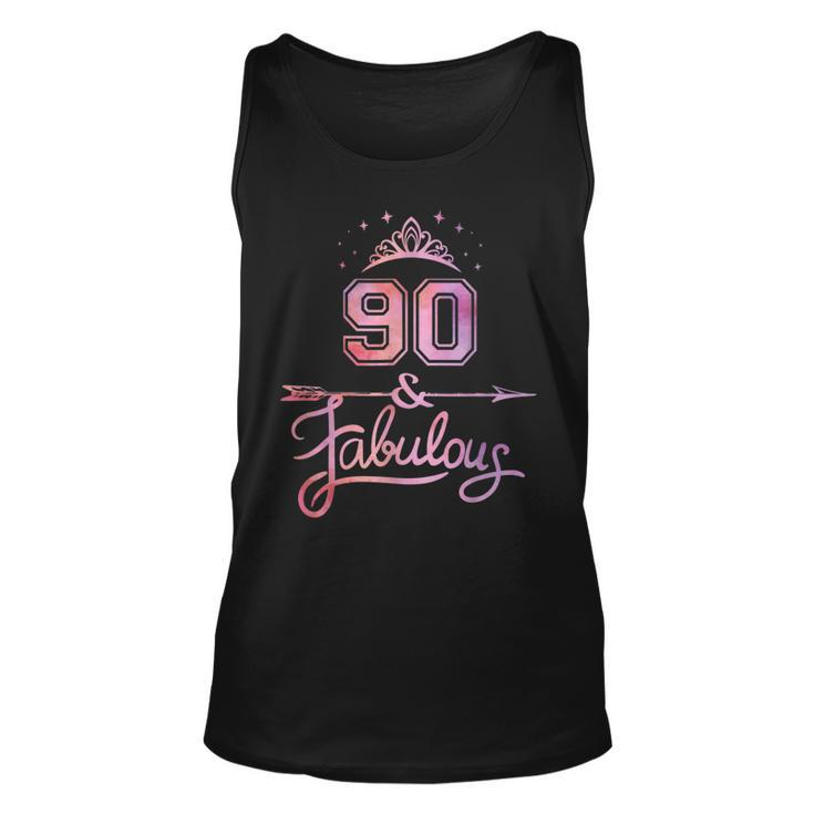 Women 90 Years Old And Fabulous Happy 90Th Birthday  Unisex Tank Top