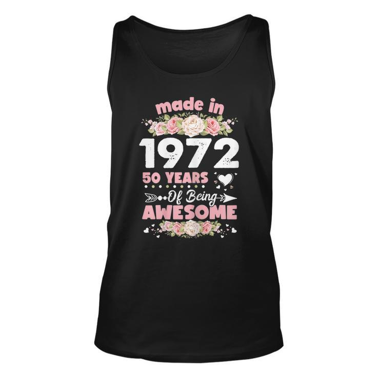 Womens 50 Years Old Gifts 50Th Birthday Born In 1972 Women Girls  Unisex Tank Top