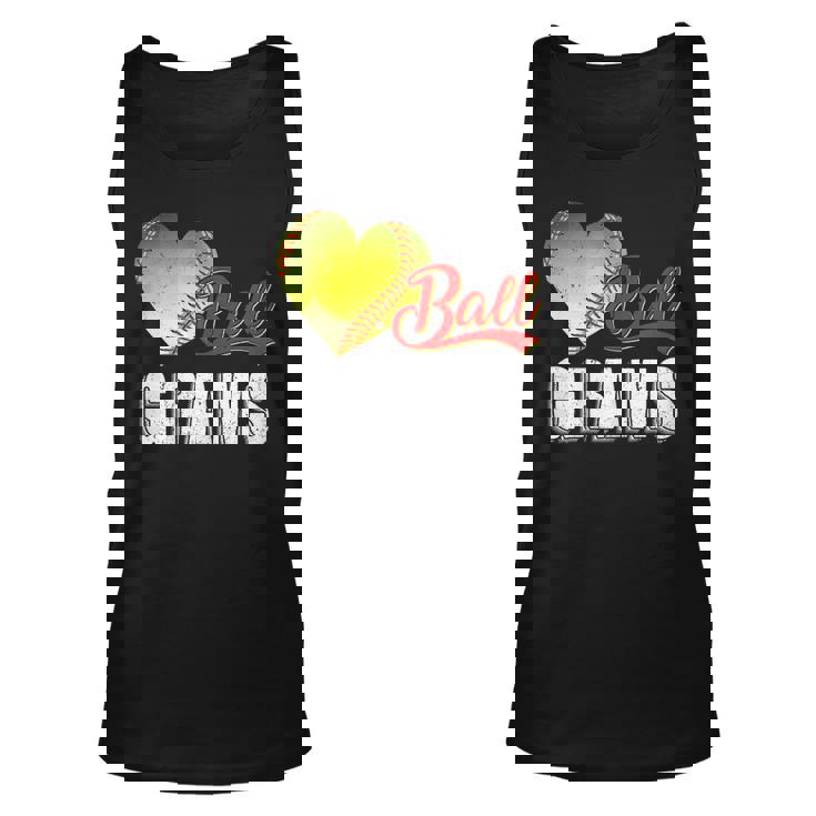 Womens Baseball Softball Ball Heart Grams Cute Mothers Day Sporter Men Women Tank Top Graphic Print Unisex