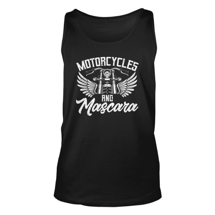 Womens Biker Lifestyle Quotes Motorcycles And Mascara Unisex Tank Top