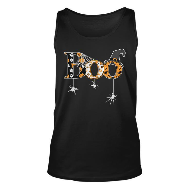 Womens Halloween  Spider Web Witch Hat Cute Boo  Unisex Tank Top