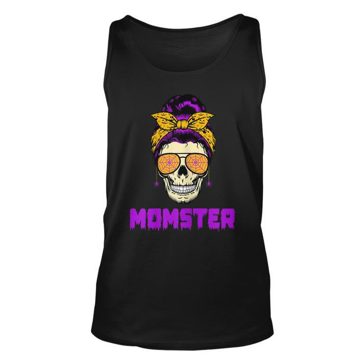 Womens Messy Bun Halloween Costume Monster Mom Momster  Unisex Tank Top