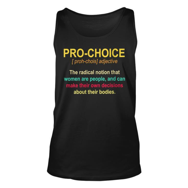 Womens Pro Choice Definition Womens Rights Feminist Retro  Unisex Tank Top