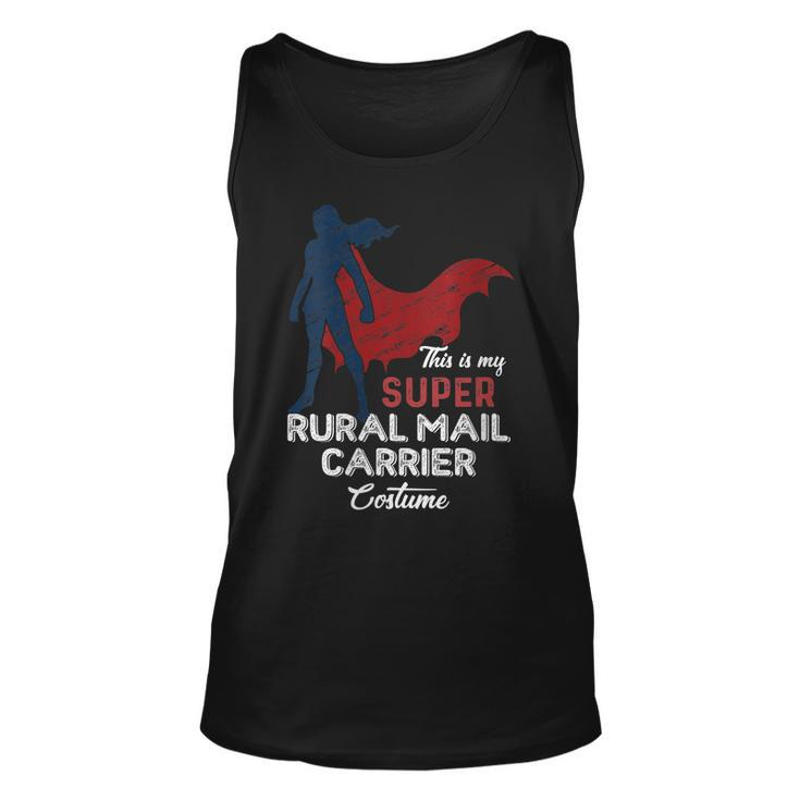 Womens This Is My Super Rural Mail Carrier Costume Lazy Halloween Men Women Tank Top Graphic Print Unisex