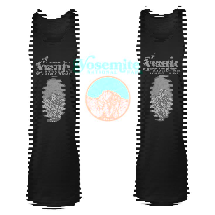 Womens Vintage 80S Badge Yosemite National Park Half Dome Graphic  Unisex Tank Top