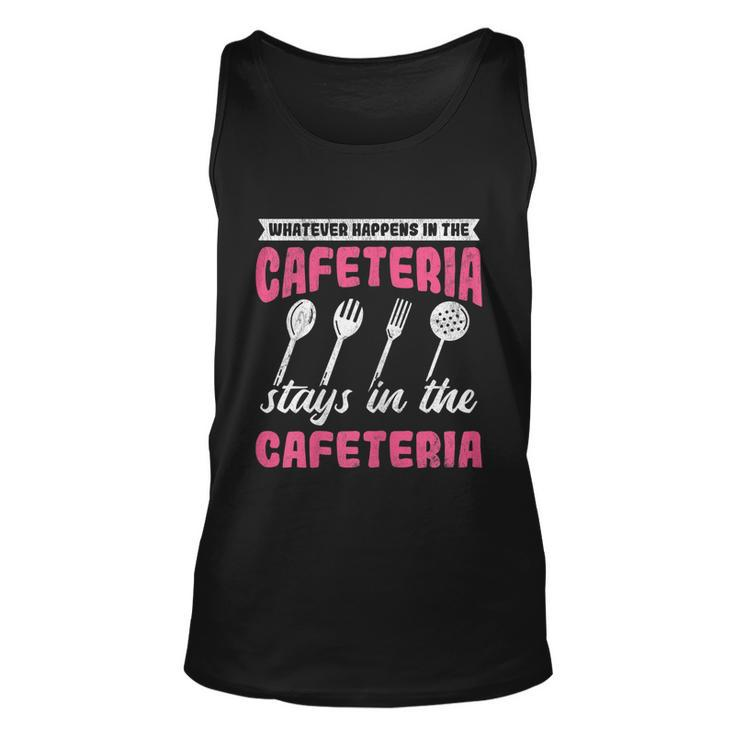 Womens Whatever Happens Stays Cafeteria Lady Lunch Lady Graphic Design Printed Casual Daily Basic Unisex Tank Top
